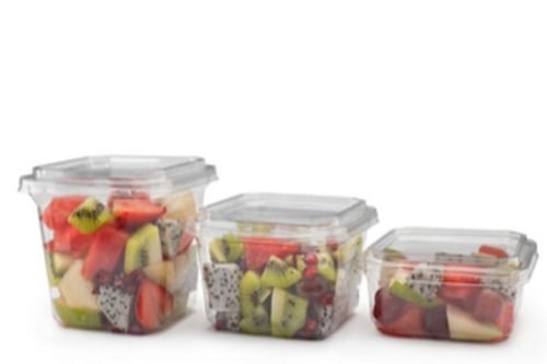 علب حلويات وسلطة مربعة بعدة مقاسات