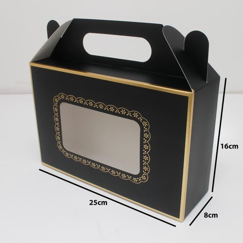 علب ورقية بيد اسود ذهبي