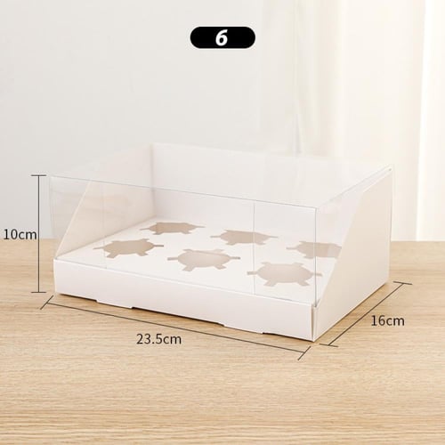 علب كب كيك مع غطاء شفاف