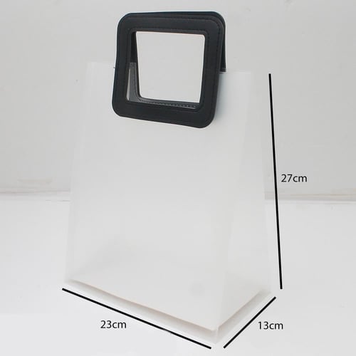 أكياس بلاستيك ثلجية بقبضة جلد مربعة بعدة ألوان مقا...