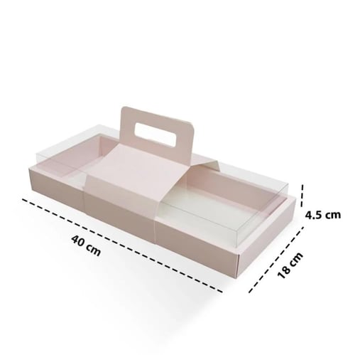 علبة ورقية بحامل يد وغطاء شفاف