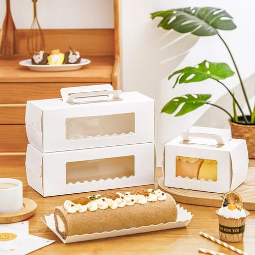 علب كيك وحلويات ورقيه بمسكة