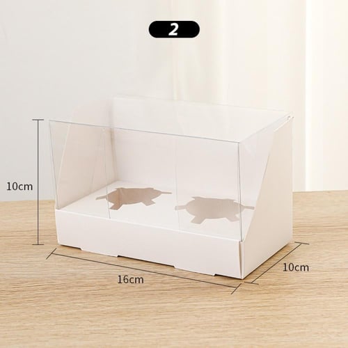 علب كب كيك مع غطاء شفاف