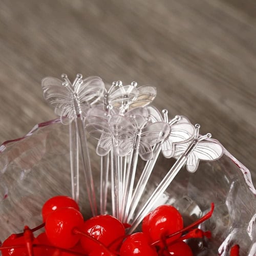 تغريسات شفافة لتزيين المشروبات والحلويات على شكل ف...