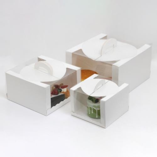 علب كيك بواجهة شفافة