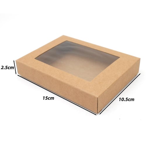 علب ورقية مع نافذة شفافة