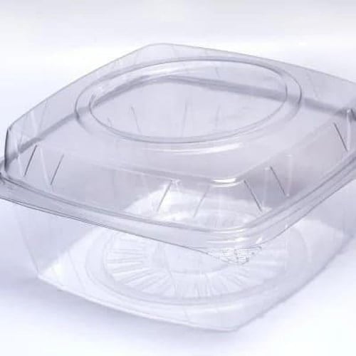 علب بلاستيك مربعة شفافة 100 حبة كرتون