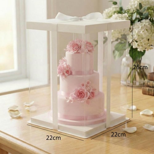 علبة كيك وتورتة شفافة