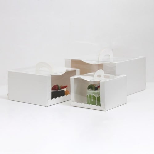 علب كيك بواجهة شفافة