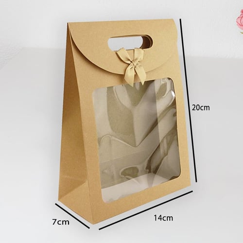 اكياس ورقية بنافذة شفافة و فيونكة