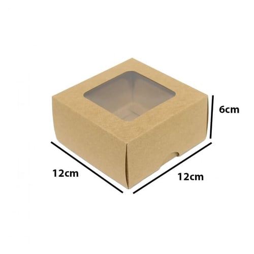 علب ورقية بغطاء شفاف مقاس 12*12*6 سم