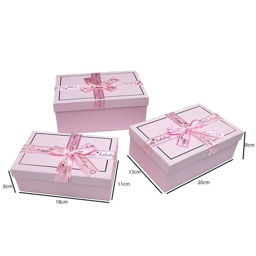 طقم علب هدايا 3 حبات بعدة ألوان