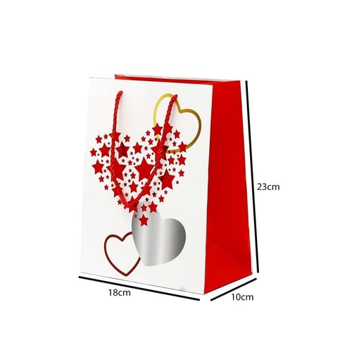 اكياس ورقية برسمه قلوب بعدة اشكال 18*10*23