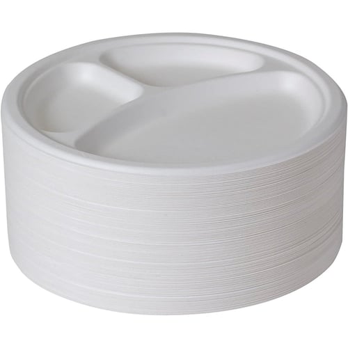 صحون بلاستيك مقسمة دائرية مقاس 22 سم