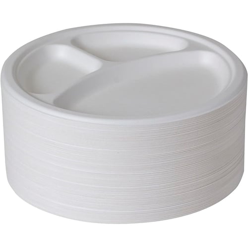 صحون بلاستيك دائراية مقسمة مقاس 22 سم