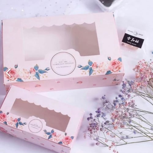 علب ورقية فاخرة بنافذة شفافة بمقاسين