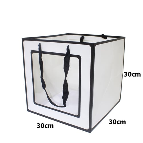 اكياس ورقية مربعة بنافذة شفافة