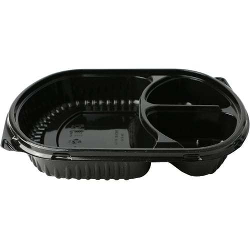 صحن ميكرويف اسود مقسم