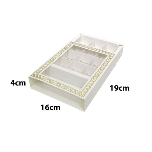 علب شوكولاتة وحلويات ورقية مقسمة (12 فتحة) بعدة أل...