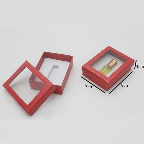 علب تولات عطر بنافذة شفافة بعدة ألوان