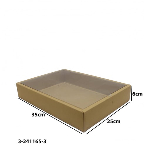 علب ورقية سحاب بغطاء شفاف مقاس 35*25*6 سم بعدة الو...