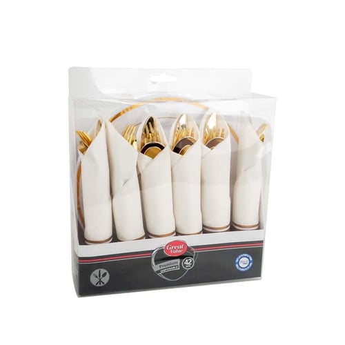 طقم ادوات مائدة بلاستيك