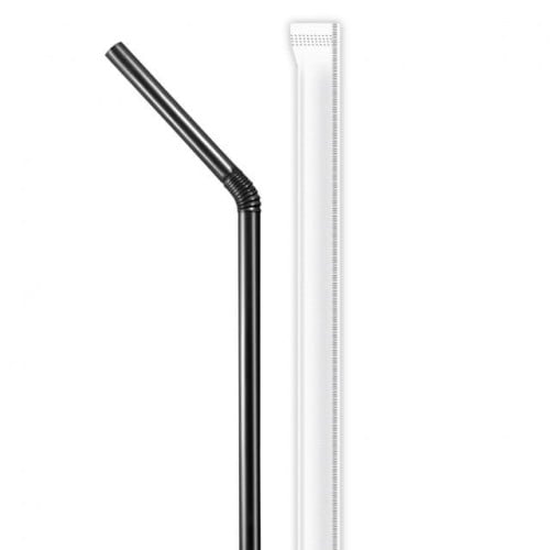 مصاص بلاستيك اسود مغلف 6 مم