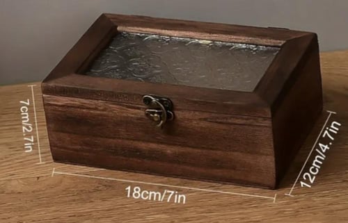 صندوق خشبي فخم بغطاء زجاجي