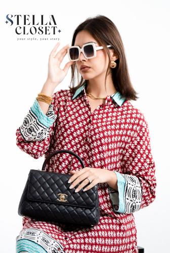 فستان ملمس قطني بالون العودي و النقش الابيض طويل 2...