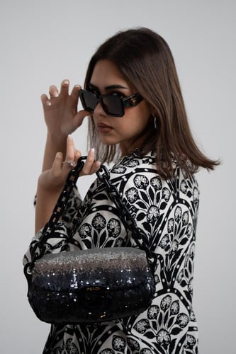 فستان ملمس قطني الابيض و الاسود طويل 2025