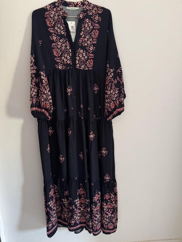 فستان ملمس قطني تركي بنقوش زهور