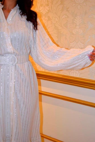 فستان لؤلؤة المساء المخطط