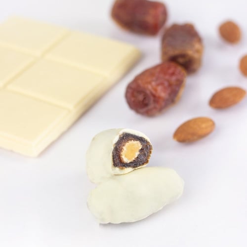 كرتون تمر بالشوكولا الحليب واللوز 250 جرام(12 علبه...