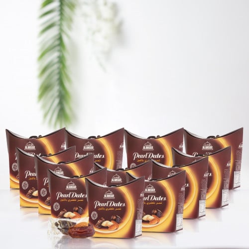كرتون 12 علبه من تمر خضري باللوز