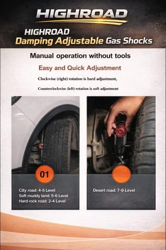 مساعدات غاز سكويا Adjustable Shocks غاز 10 درجات 2...