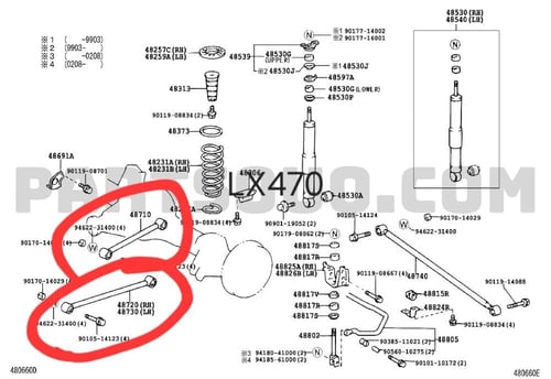 طقم جلد مقصات ورباطات خلفية لكزس LX570 & LX470 أمر...