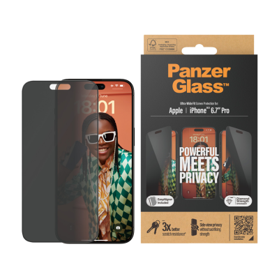 بانزر جلاس حماية شاشة ايفون 16 برو ماكس -حفظ الخصو...