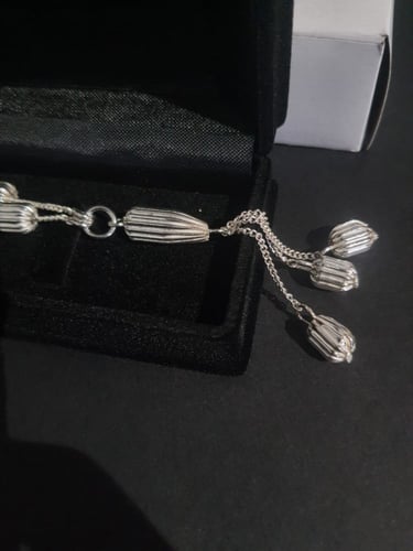 سبحة فضة مستطيل مقلم