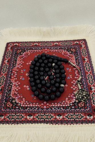 مسباح بكلايت أسود مع طربزونة فضة