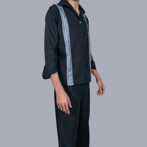 طقم كتان اسود