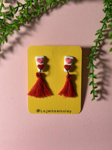 حلق " قرط" قلوب حمراء