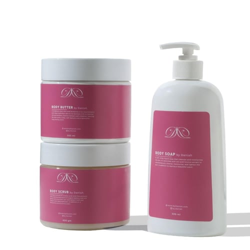 مجموعة العناية الكاملة بالجسم (صابون + مقشر + زبدة...