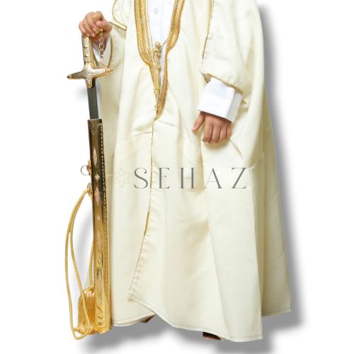 سيف اطفال فاخر غير حاد ذهبي اللون