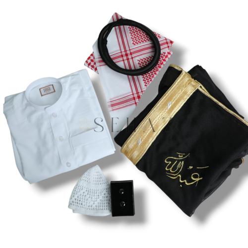 بشت + ثوب + شماغ + عقال اسود + طاقيه + كبك مجاني