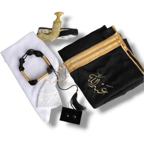 بشت + غتره + عقال مقصب + خنجر + طاقيه + كبك