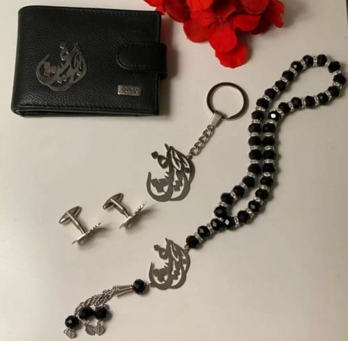 طقم رجالي مكون من سبحة وكبك وميدالية و بوك