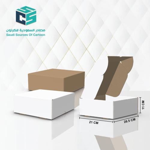 كرتون شحن مقاس 26x21x11 سم | بوكس تغليف ملون كرتوني قوي