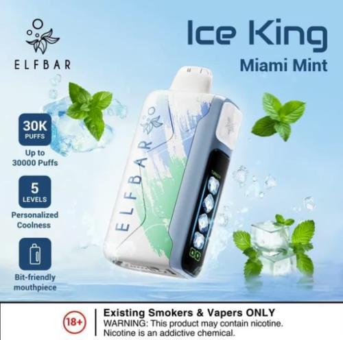 سحبة الف بار نعناع ميامي 30 الف ELFBAR ICE KING 30...