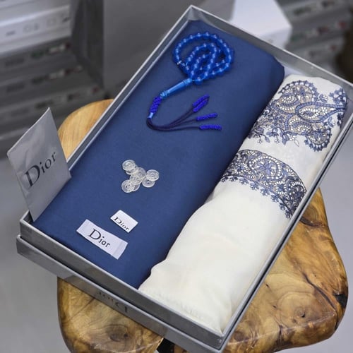 قماش شتوي مع شال كشميري صوف وسبحة باكلايت