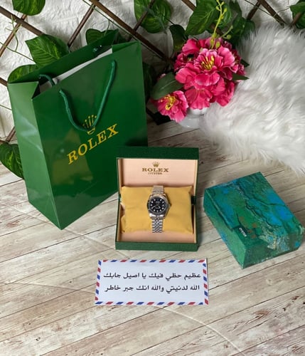 ساعات رولكس رجالي - ساعة رجالية ماركة رولكس مع ملح...